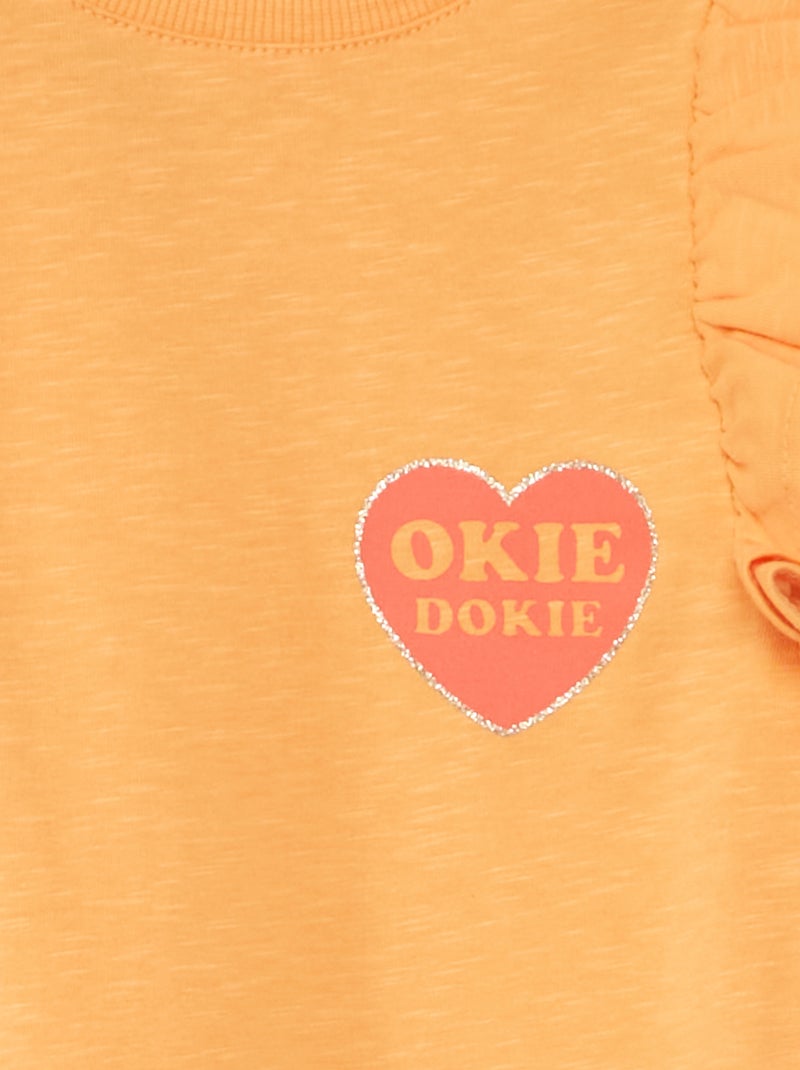 Robe en jersey sans manches avec volants Orange - Kiabi