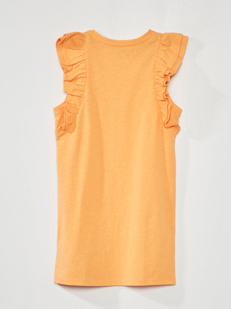 Robe en jersey sans manches avec volants Orange - Kiabi
