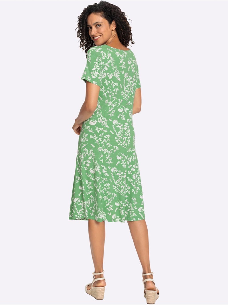 Robe En Jersey Tombé Fluide - Taille Standard - Witt Vert - Kiabi