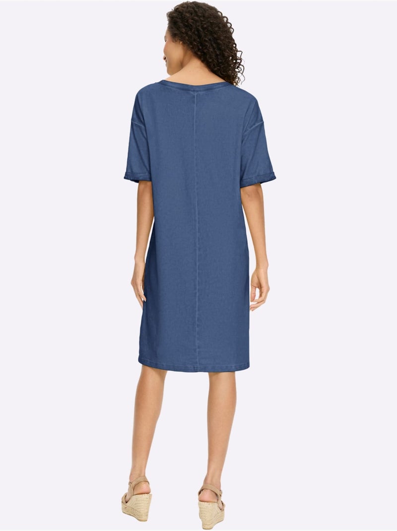 Robe En Jersey Très Confortables - Taille Standard - Helline Bleu jean - Kiabi