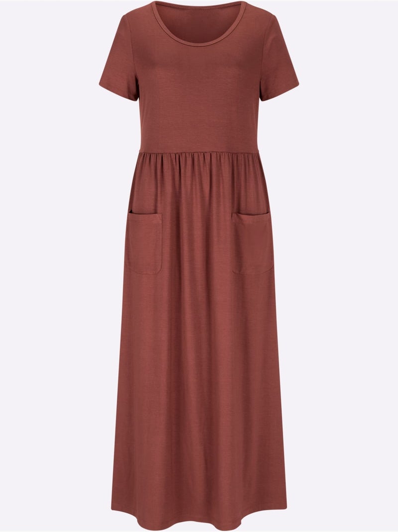 Robe En Jersey Viscose - Taille Courte - Witt Marron - Kiabi