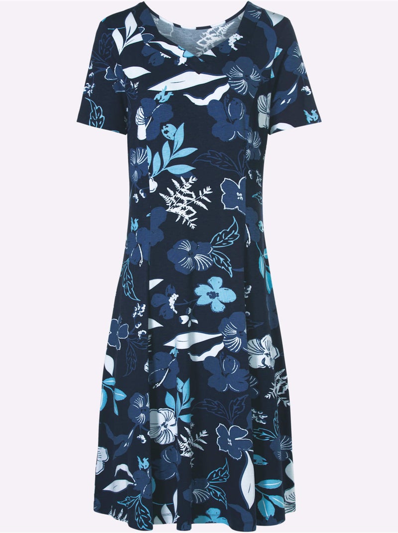 Robe En Jersey Viscose - Taille Standard - Witt Bleu marine - Kiabi