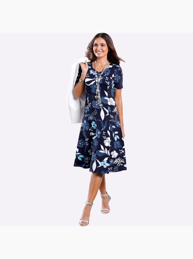 Robe En Jersey Viscose - Taille Standard - Witt Bleu marine - Kiabi