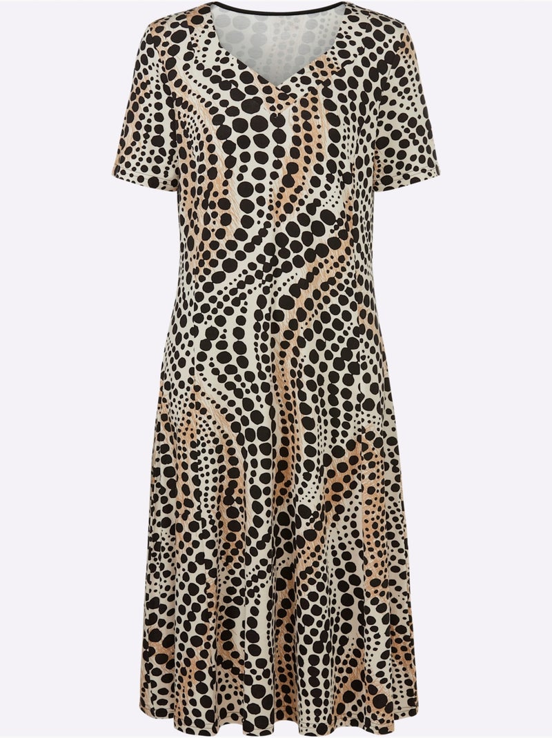 Robe En Jersey Viscose - Taille Standard - Witt Marron - Kiabi