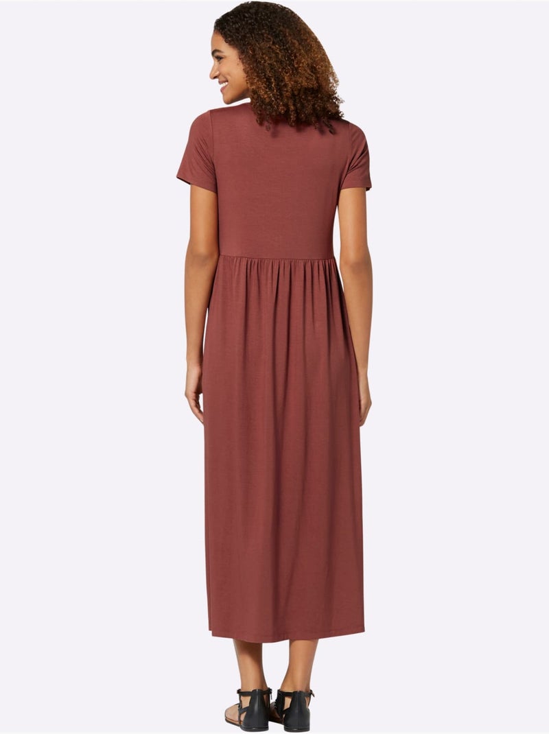 Robe En Jersey Viscose - Taille Standard - Witt Marron - Kiabi