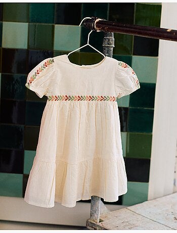 Robe en lin avec broderie + bloomer