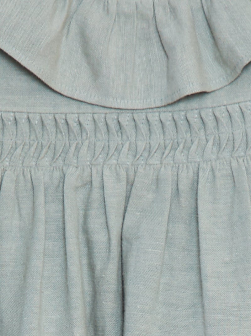 Modele Robe Avec Collerette Robe en lin avec collerette - bleu - Fille - 4.50€ - Kiabi