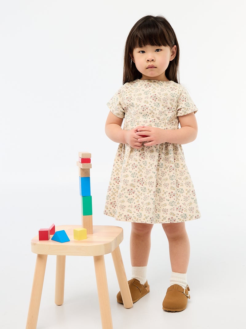 Robe en lin mélangé avec ceinture Blanc - Kiabi