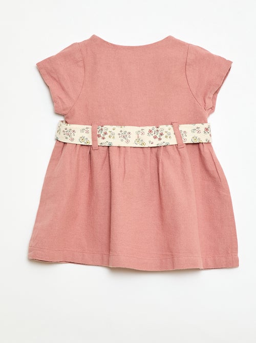 Robe en lin mélangé avec ceinture - Kiabi