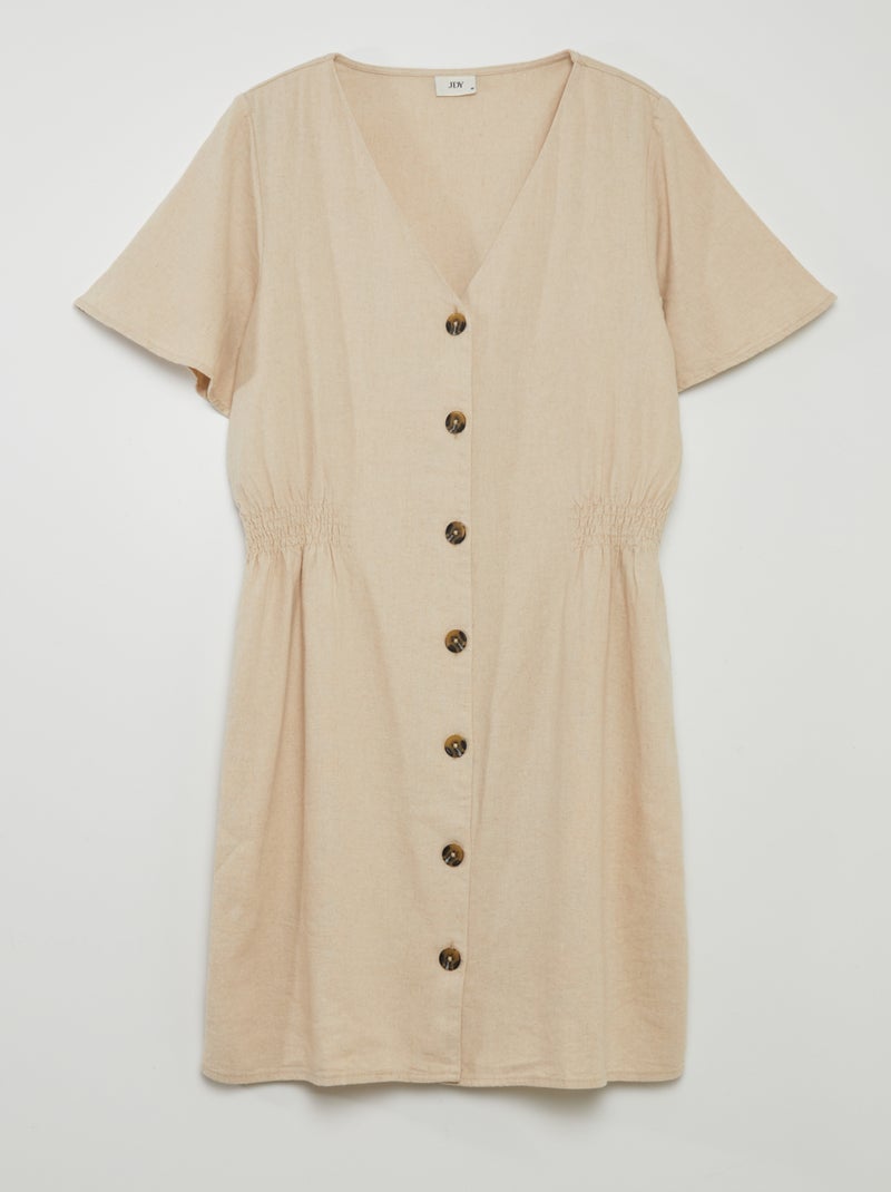 Robe en lin mélangé 'JDY' Beige - Kiabi