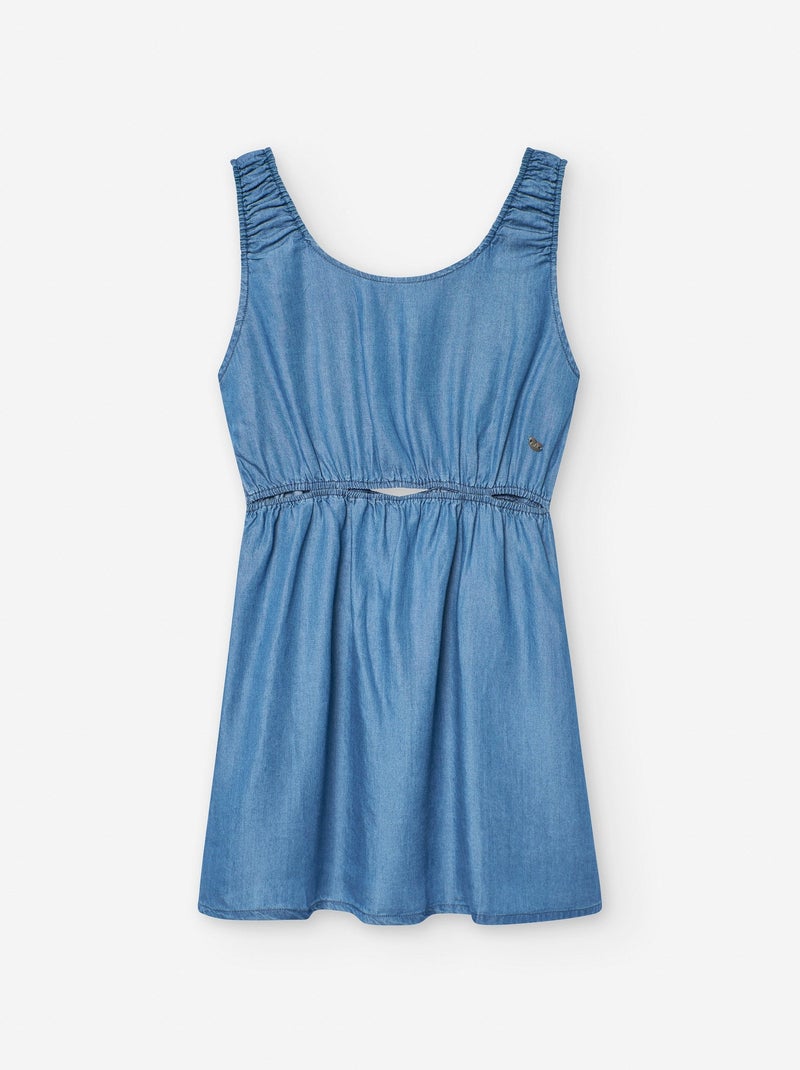 Robe en Lyocell avec Découpes à la Taille Bleu - Kiabi