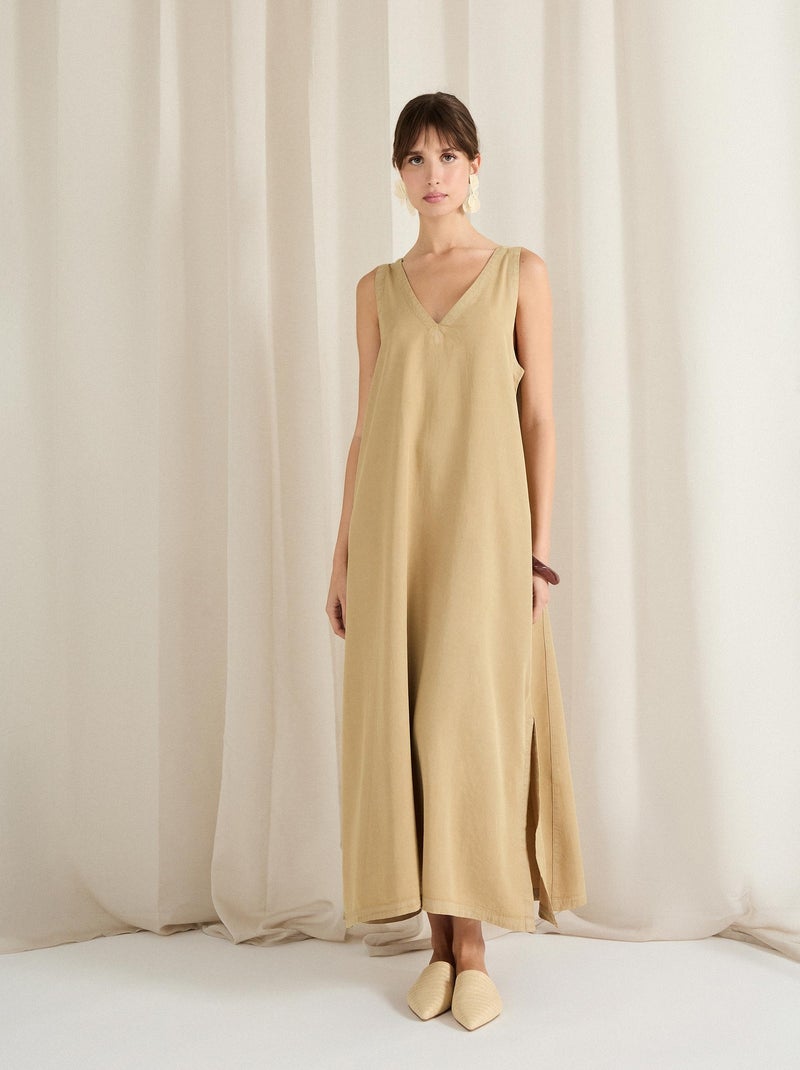 Robe en lyocell MO Fashion Beige - Kiabi