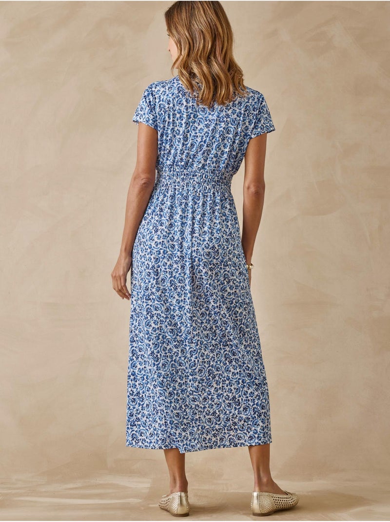Robe en maille - DAXON Bleu Multicolore - Kiabi