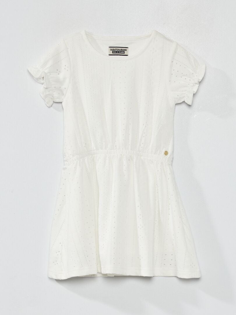 Kontakt - Caraco femme en coton stretch - Blanc - Drest
