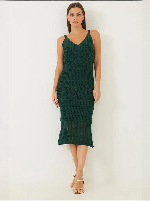 Robe en maille ajourée doublée à fines bretelles lucci - Kiabi Robe en maille ajourée doublée à fines bretelles lucci - Kiabi