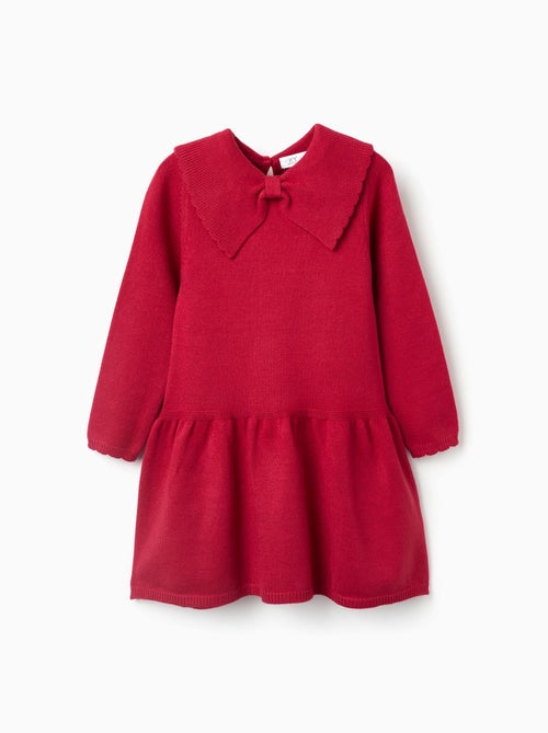 Robe en maille avec col à nœud - Kiabi