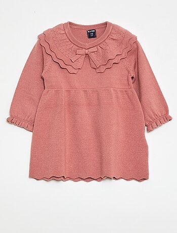 Robe en maille avec col claudine