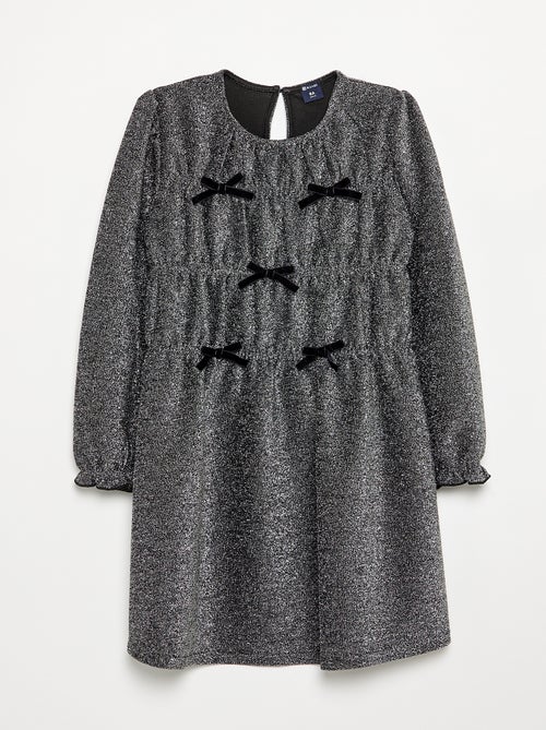 Robe en maille brillante avec noeuds fantaisie - Kiabi