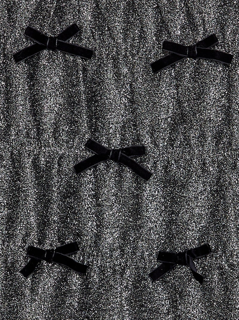 Robe en maille brillante avec noeuds fantaisie Gris - Kiabi