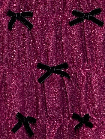 Robe en maille brillante avec noeuds fantaisie