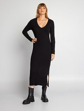 Robe en maille côtelée - Kiabi