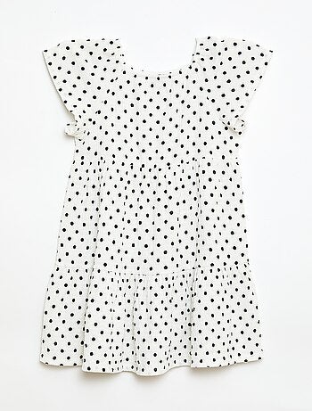 Robe en maille crêpe à imprimé à pois