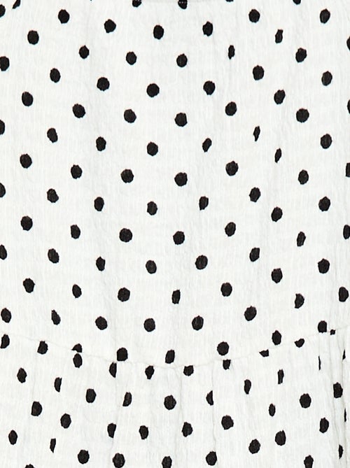 Robe en maille crêpe à imprimé à pois - Kiabi