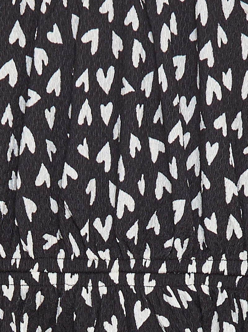 Robe en maille crêpe imprimée NOIR - Kiabi