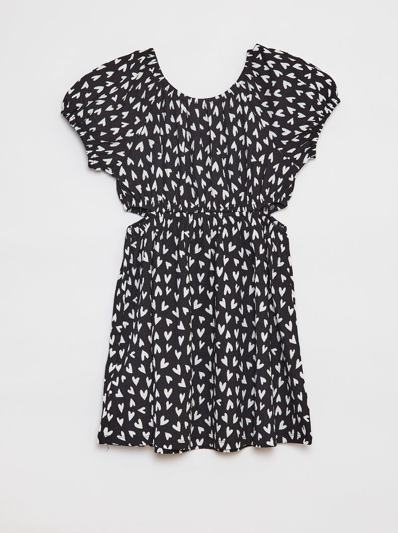 Robe en maille crêpe imprimée NOIR - Kiabi