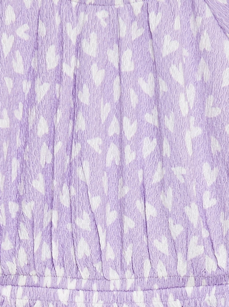 Robe en maille crêpe imprimée VIOLET - Kiabi