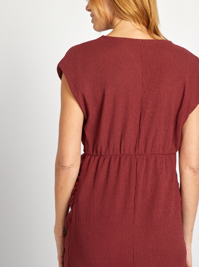 Robe en maille crêpe mi-longue Rouge - Kiabi