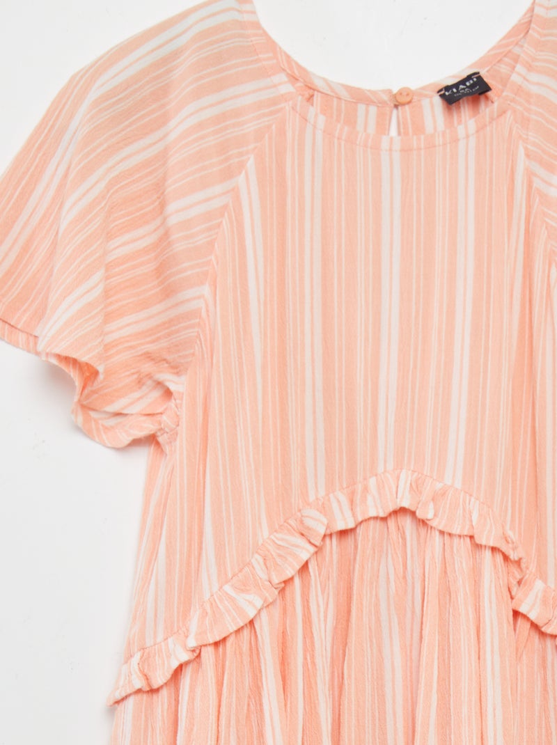 Robe en maille crêpe Orange - Kiabi