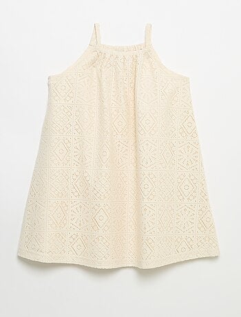 Robe en maille crochet avec bretelles non réglable
