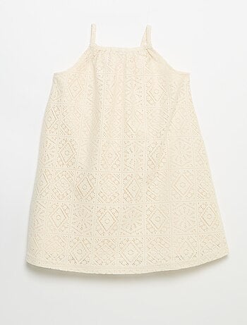 Robe en maille crochet avec bretelles non réglable