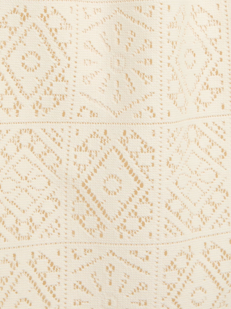 Robe en maille crochet avec bretelles non réglable Beige - Kiabi