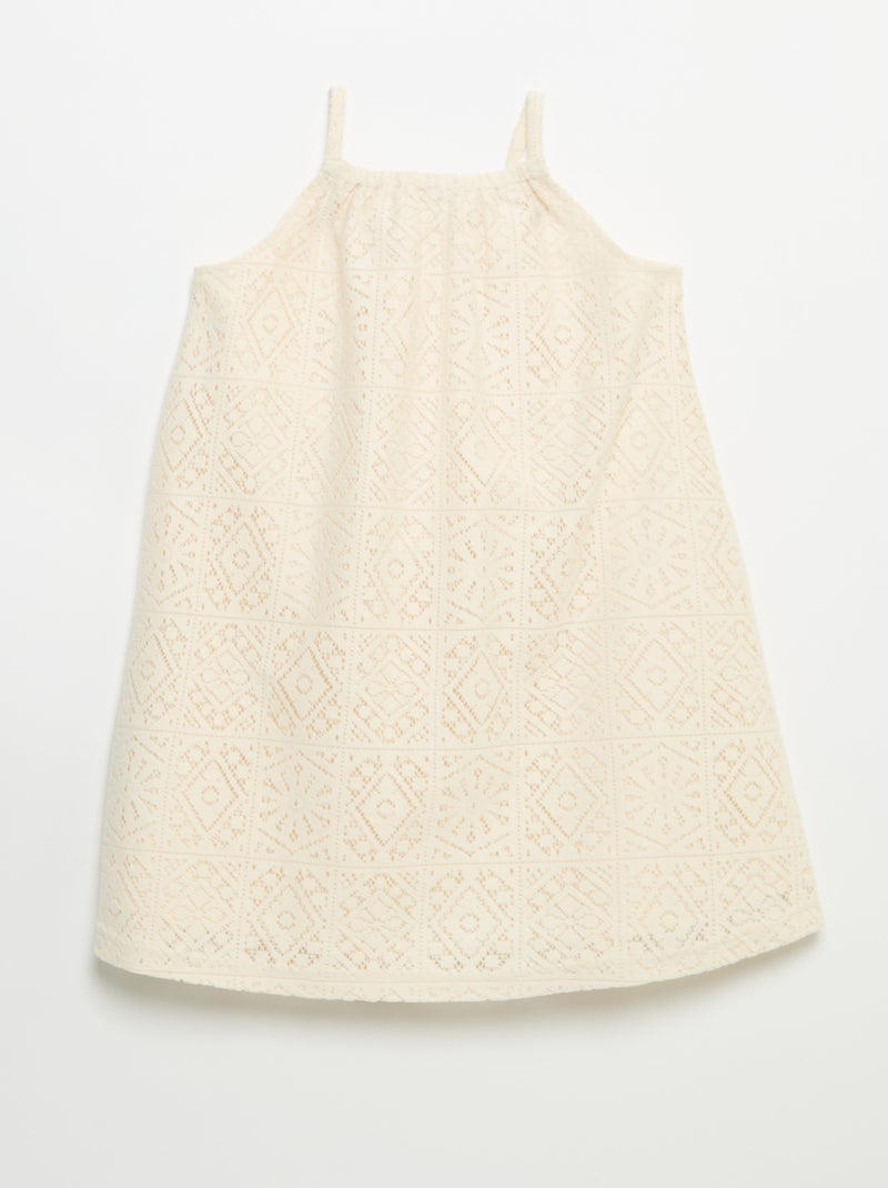 Robe en maille crochet avec bretelles non réglable Beige - Kiabi