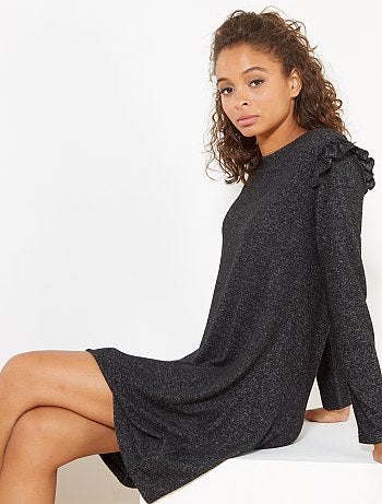 Robe en maille douce et volants , Kiabi