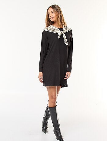 Robe en maille doudou à manches longues