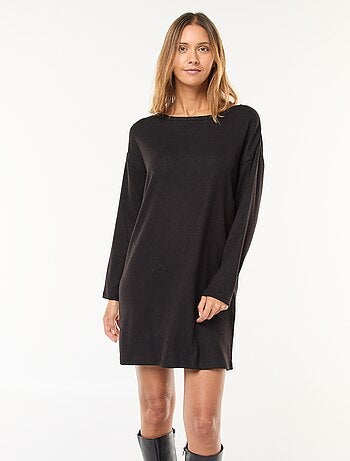 Robe en maille doudou à manches longues