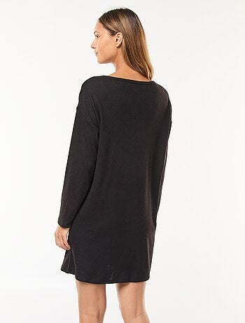 Robe en maille doudou à manches longues