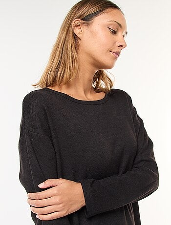 Robe en maille doudou à manches longues
