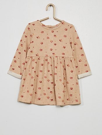 Robe Bebe Robe En Coton Robe Salopette Mode Bebe Fille Beige Kiabi