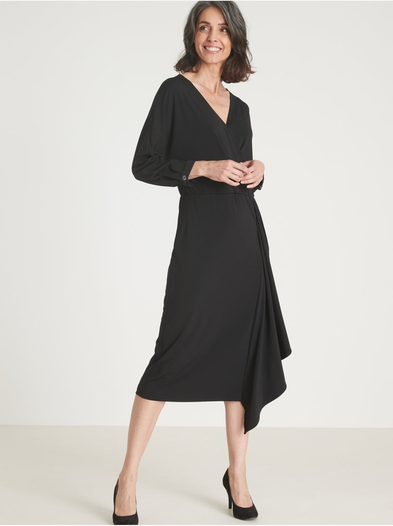 Robe en maille effet drapé - DAXON Noir Noir - Kiabi