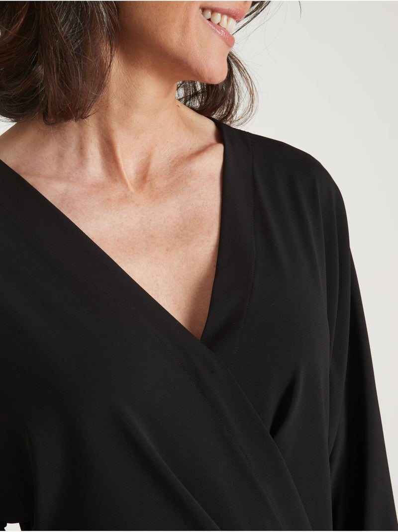 Robe en maille effet drapé - DAXON Noir Noir - Kiabi