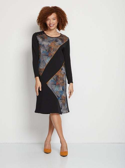Robe en maille empiècements asymétriques - Kiabi
