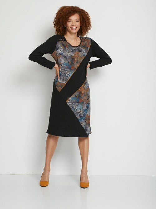 Robe en maille empiècements asymétriques - Kiabi
