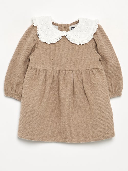 Robe en maille et à manches longues - Kiabi