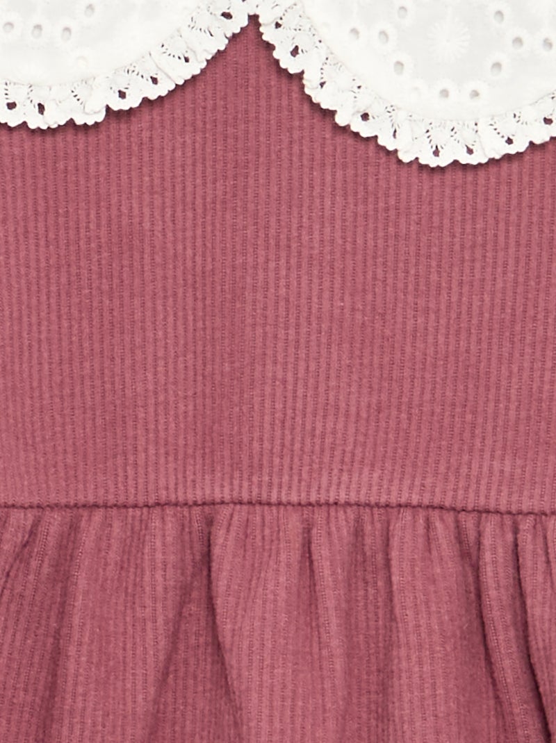 Robe en maille et à manches longues Rose - Kiabi