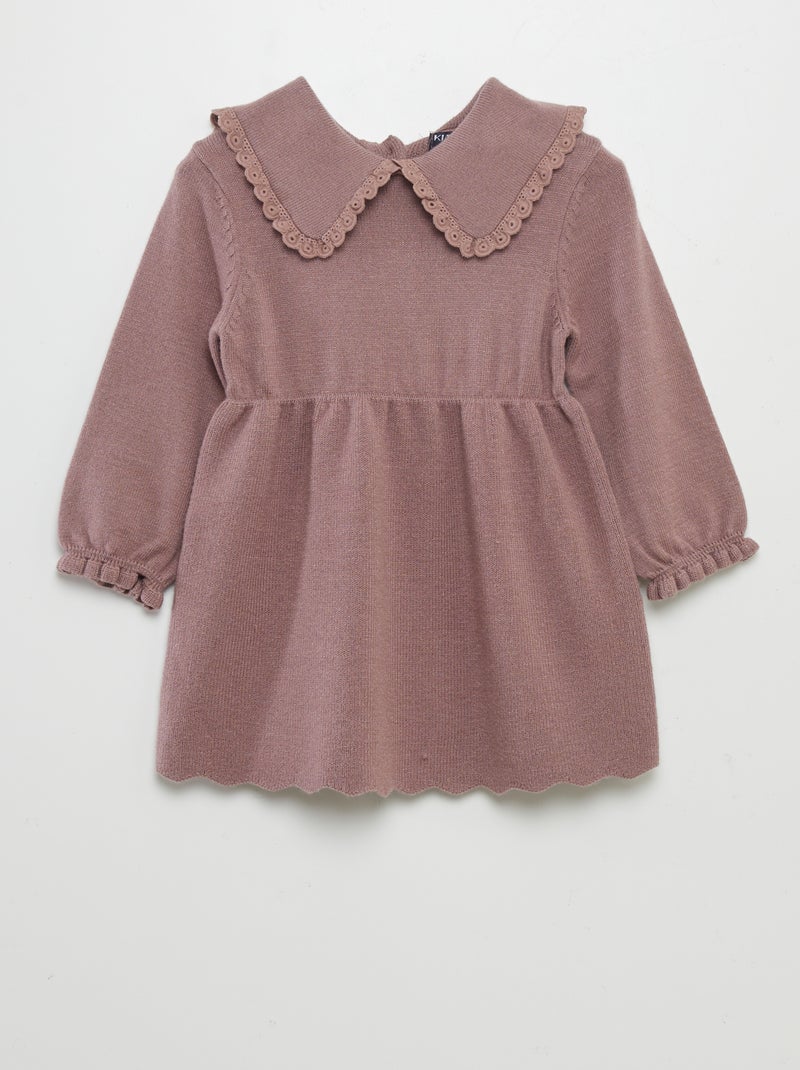 Robe en maille fine + collants - 2 pièces Vieux rose - Kiabi