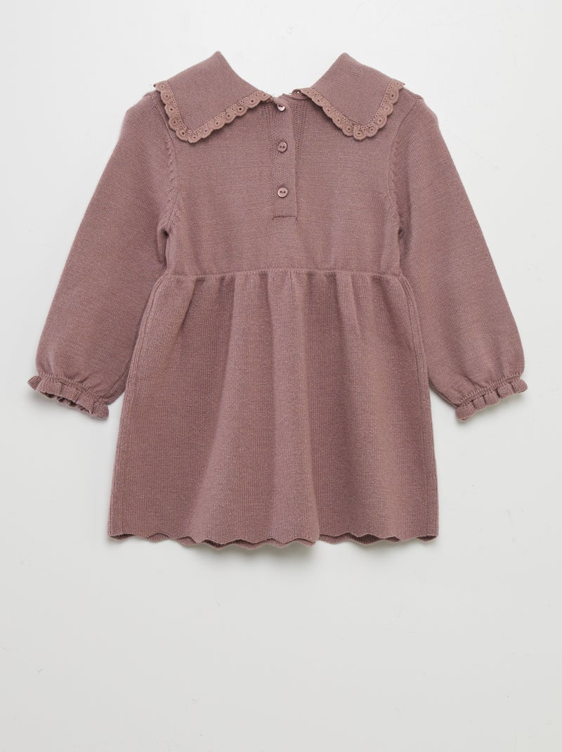 Robe en maille fine + collants - 2 pièces Vieux rose - Kiabi